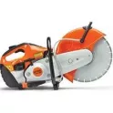 Orange And Silver Concrete Cut-off Saw On White Background Product Shot
