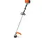 Débroussailleuse STIHL orange, noire, blanche et argent, essence