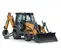 Orange and gray CASE 60-90 HP Backhoe Loader, 14 ft. profondeur de creusement
