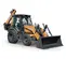 Chargeuse de rétrocaveuse CASE 90-105 CH orange et gris, 4,3 à 4,9 m profondeur de creusement, Extendahoe