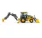 Yellow and gray JOHN DEERE 108-116 HP Backhoe Loader, 15-16 ft. profondeur de creusement, Extendahoe