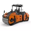 Hamm 175 cm orange et noir Rouleau vibratoire autoporté à double tambour lisse