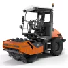 Hamm 137 cm orange et noir Rouleau vibratoire à simple tambour à pieds dameurs 7,7 tonnes