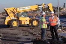 Travailleurs sur un chantier