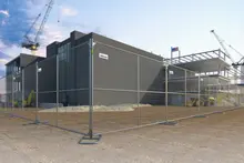 Temporary fencing at a construction site