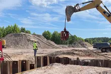 Amas de déblais de tranchée