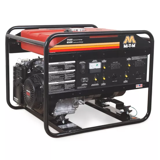 Génératrice portative de 7 500 à 7 900 W MI-T-M rouge et noire, essence