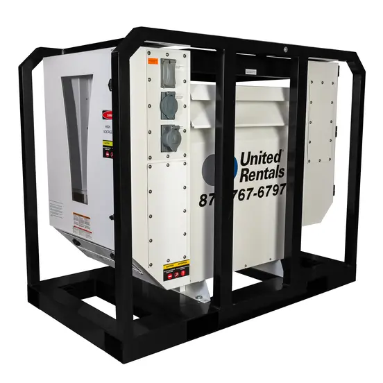 Transformateur abaisseur de 750 kVA blanc et noir, 600 V à 480 V