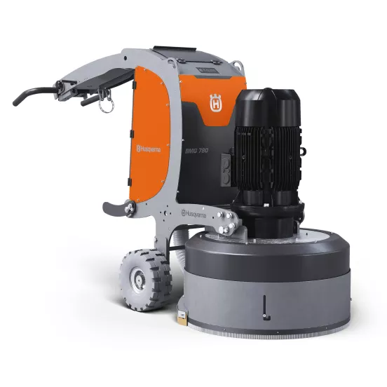 Rectifieuse à béton 78,5 cm à conducteur accompagnant électrique Husqvarna orange et grise