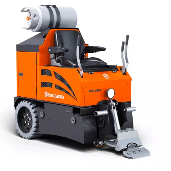 Grattoir de plancher au propane autoporté Husqvarna orange et gris