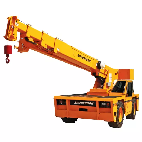 Grue à pont transporteur BRODERSON jaune, 15 tonnes