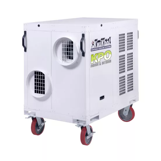 Climatiseur portatif blanc KWIKOOL avec chauffage, 5 tonnes de chaleur, 60 000 BTU, 208 V, électrique