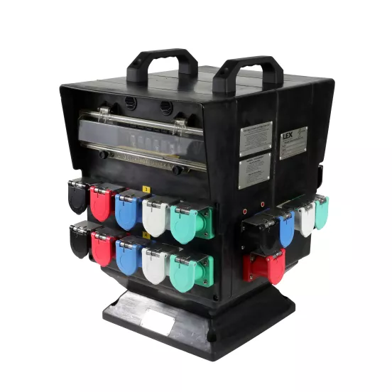 Panneau de répartiteur d’alimentation de 400 A LEX noir, rouge, bleu, blanc et céladon, 600 V c.a.