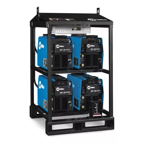 Support à soudeuse MILLERELEC bleu et noir, 350 A, 4 emplacements