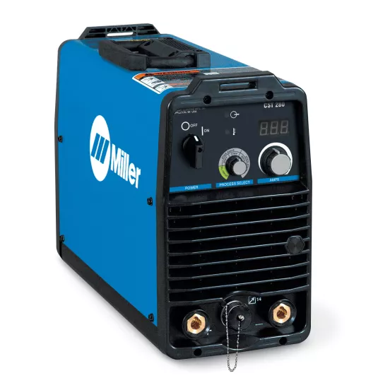 Soudeuse à l’arc MILLERELEC bleue et noire, inverseur, c.c. en c.a., 280 A, électrique