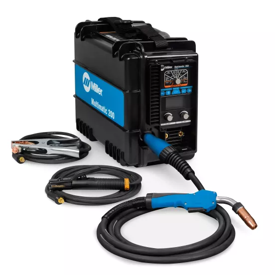 Soudeuse MIG et FCAW MILLERELEC noire et bleue, 120/240 V, 20 à 25 A, électrique