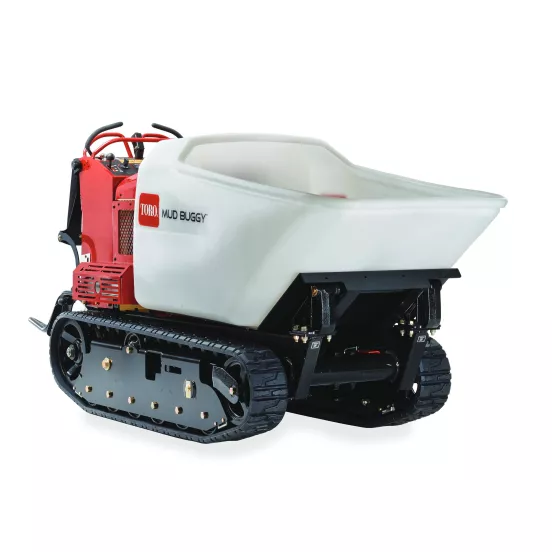 Buggy à béton TORO rouge, noir et blanc, 0,45 m³, chenilles, essence
