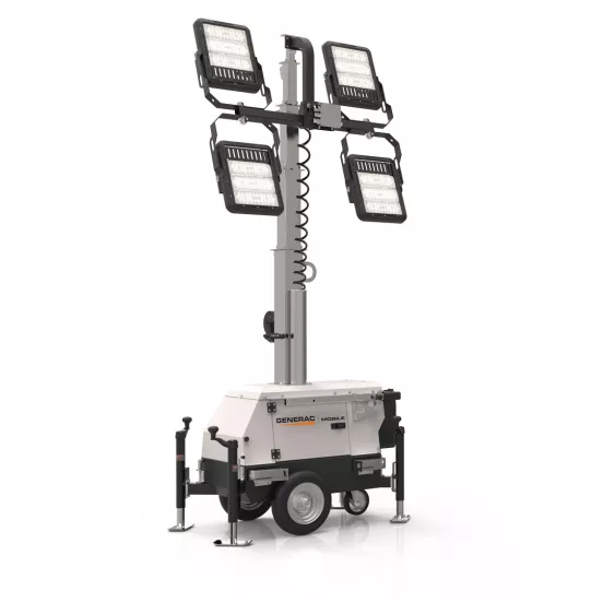Tour d’éclairage à DEL GENERAC blanche, argent et noire, électrique