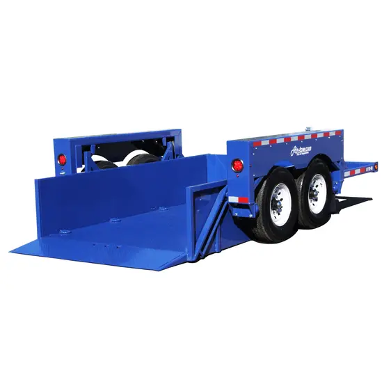 Blue Airtow 14 ft. Remorque surbaissée hydraulique, essieu double